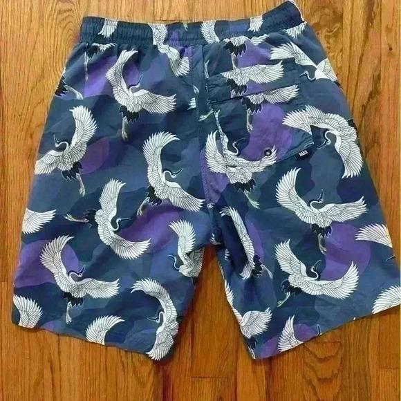 Saxx Cannonball 2N1 Swim Trunks Size Small Blue Purple White Bird Ballpark Pouch - Picture 7 of 11